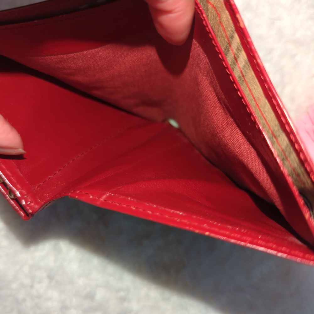 Burberry Authentic Leather Wallet Vintage Check Kisslock Bifold Gold Hardware - Picture 7 of 8